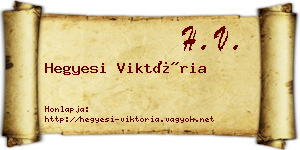 Hegyesi Viktória névjegykártya